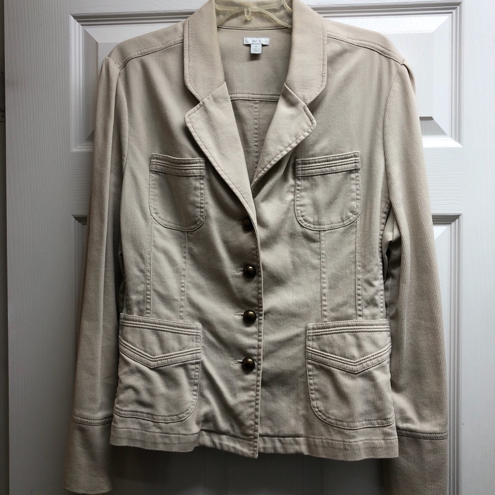 Apt. 9 Women's Cream Casual Button-Front Blazer Jacket XL